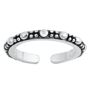 Sterling Silver Promise Bali Toe Ring Oxidized Adjustable Midi Band 925 New Jewelry Female Unisex
