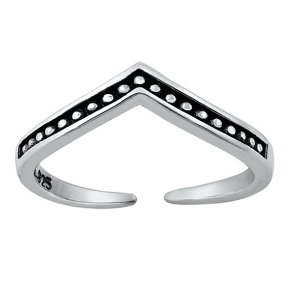 Sterling Silver Promise Chevron Bali Toe Ring Adjustable Midi Band 925 New Jewelry Female Unisex
