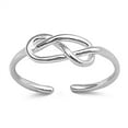 thumbnail image 1 of Sterling Silver Promise Infinity Knot Ring Adjustable Midi Band .925 Jewelry Female Unisex, 1 of 4