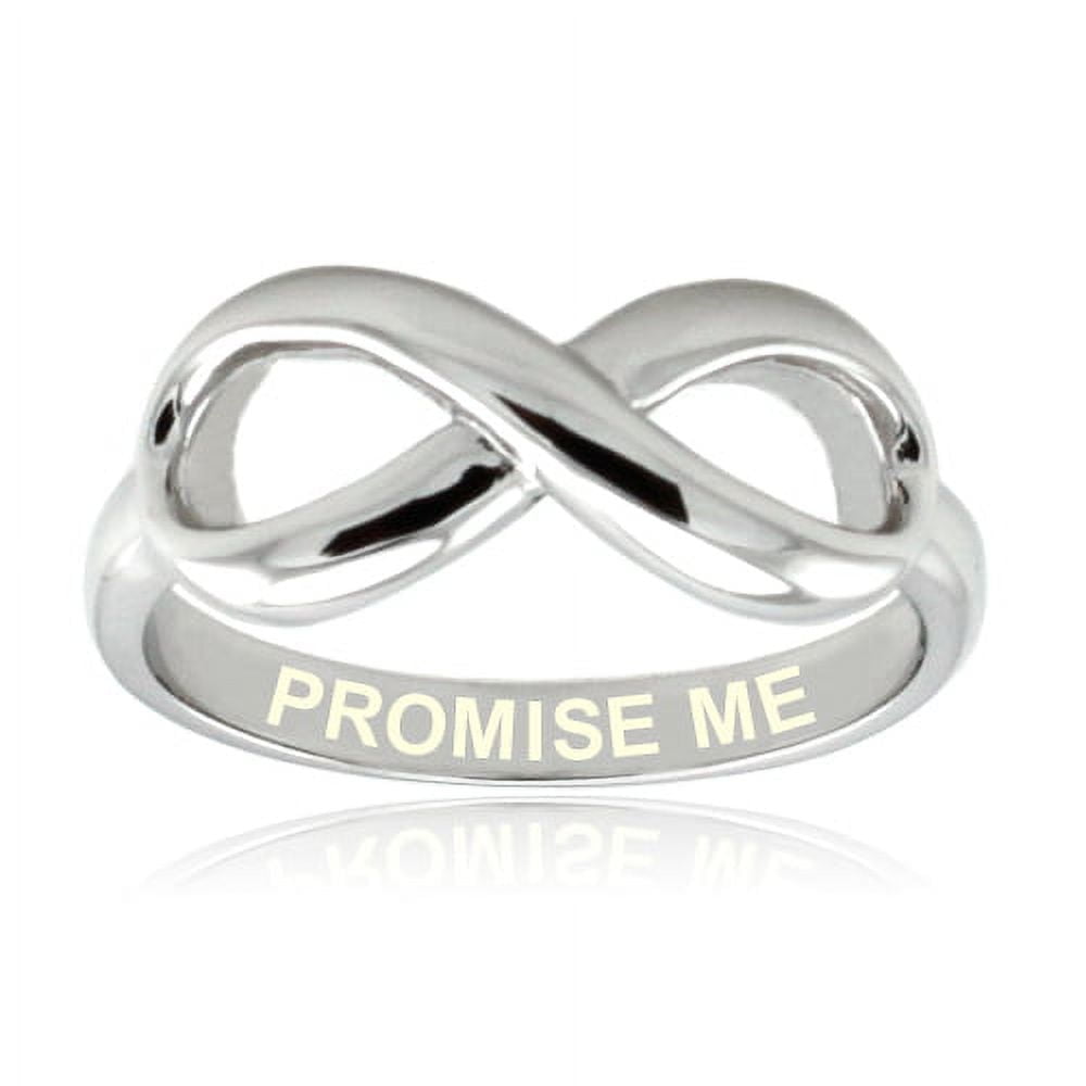 Sterling Silver Promise Me Engraved Infinity Ring