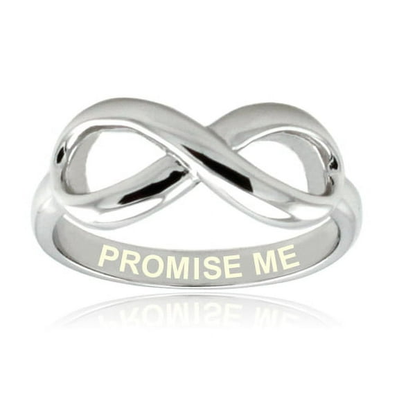 Sterling Silver Promise Me Engraved Infinity Ring