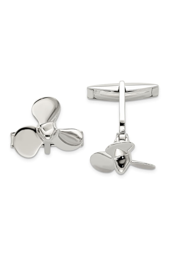 Sterling Silver Propeller Cuff Links QQQ559