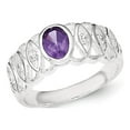 thumbnail image 1 of Sterling Silver Purple Cubic Zirconia Oval Ring - Size 8, 1 of 2