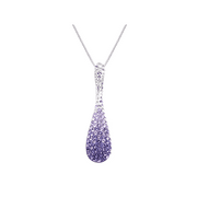LUMINESSE Sterling Silver Purple Fade Drop Pendant made with Swarovski Elements, 18