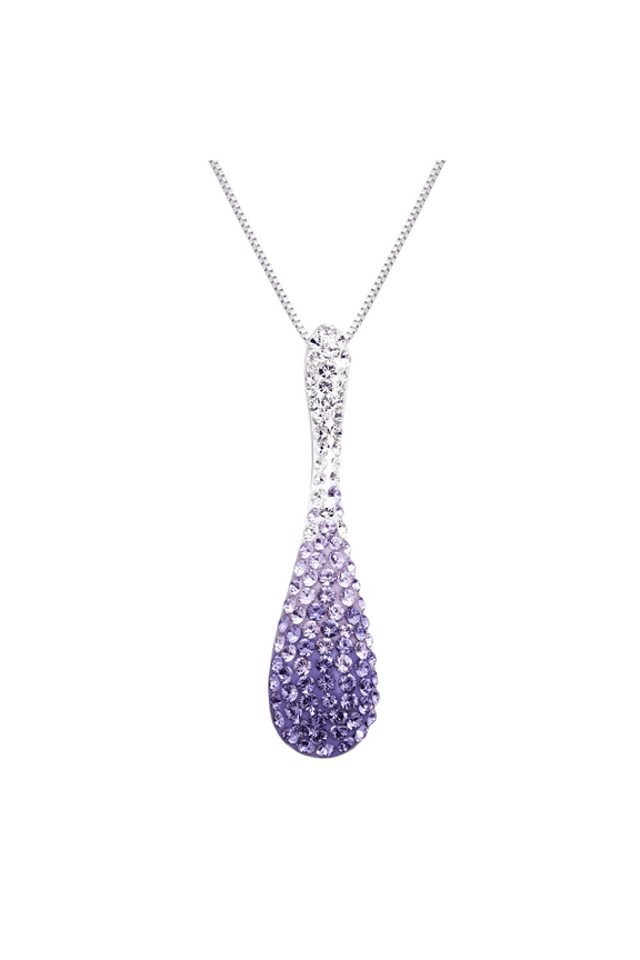 Sterling Silver Purple Fade Drop Pendant made with Swarovski Elements, 18
