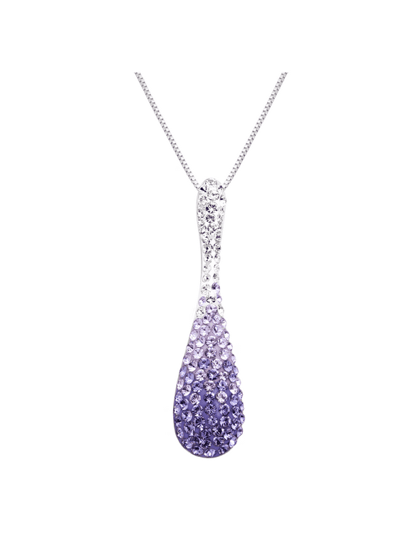 Sterling Silver Purple Fade Drop Pendant made with Swarovski Elements, 18