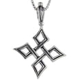 thumbnail image 1 of Sterling Silver Quaternary Celtic Knot Cross Pendant, 1 1/2 inch tall, 1 of 1