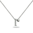 thumbnail image 1 of Sterling Silver R Letter Initial Alphabet 925 Silver Necklace, 15 inches with extender, 1 of 5