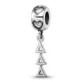 thumbnail image 1 of Sterling Silver RH-plate LogoArt Delta Delta Delta Vertical Letters Heart B, 1 of 4