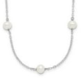 thumbnail image 1 of 925 Sterling Silver Polished Spring Ring and Freshwater Freshwater Cultured Pearl Necklace 18 Inch Measures 6mm Wide - P, 1 of 2