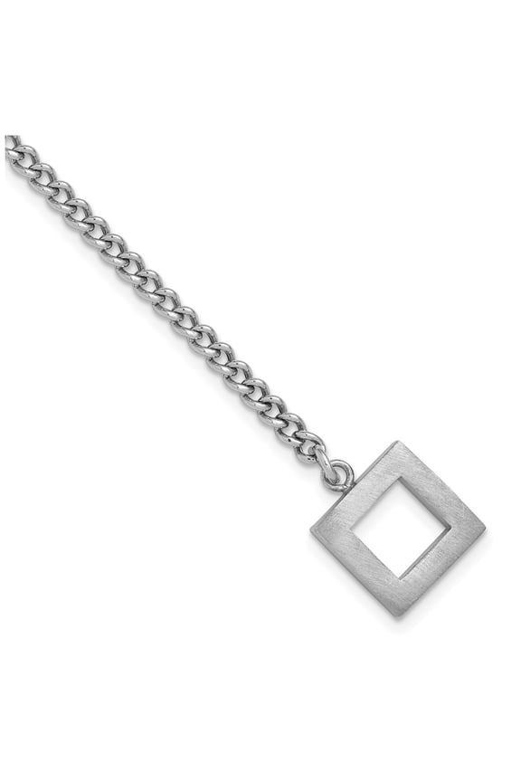 Sterling Silver RH-plated Polished Fancy Toggle Bracelet