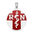 thumbnail image 1 of Sterling Silver "RN" Medical ID Charm or Pendant W/ Red Enamel - 3/4 Inch X 3/4 Inch, 1 of 1