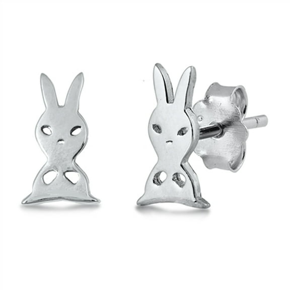 Sterling Silver Rabbit Bunny Animal High Polished Earrings 925 New Jewelry Female Unisex