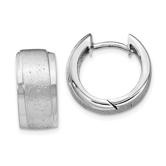 Sterling Silver Radiant Essence Hoop Earrings - 6.9 Grams - Measures 15x15mm Wide 5.3mm Thick