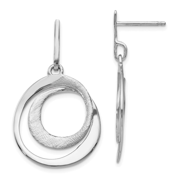 Sterling Silver Radiant Essence Textured Post Dangle Earrings Sterling Silver Earrings