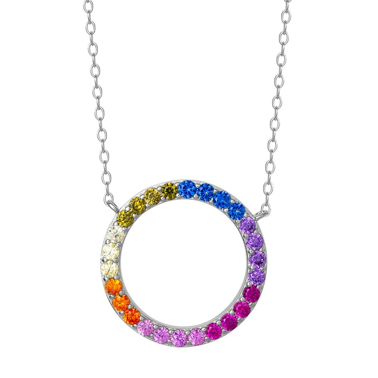 Cubic zirconia hotsell circle necklace