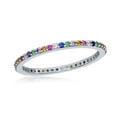 thumbnail image 1 of Sterling Silver Rainbow Thin Band Ring, 1 of 5