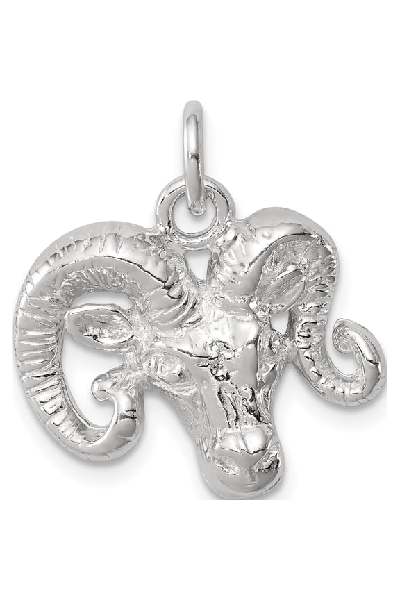Sterling Silver Ram Charm Solid Casted Polished Inspired Sparkling Captivating An unforgettable keepsake to treasure forever