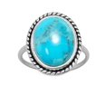 thumbnail image 1 of Sterling Silver Reconstituted Turquoise Ring with Rope Design Frame, 1 of 1