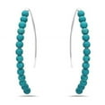 thumbnail image 1 of Sterling Silver Reconstructed Turquoise Beads Arc Line Earring, 1 of 1
