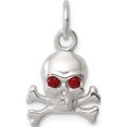thumbnail image 1 of Sterling Silver Red Cz Skull Charm (21 X 13) Made In Thailand qc5153, 1 of 3