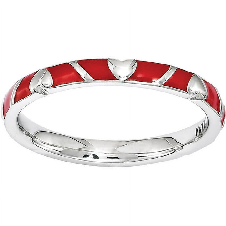 Red enamel heart ring deals