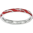 thumbnail image 1 of Sterling Silver Red Enamel Ring, 1 of 9