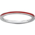 thumbnail image 1 of Sterling Silver Red Enameled 1.5mm Ring, 1 of 7