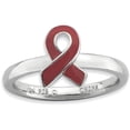 thumbnail image 1 of Sterling Silver Red Enameled Awareness Ribbon Ring, 1 of 8