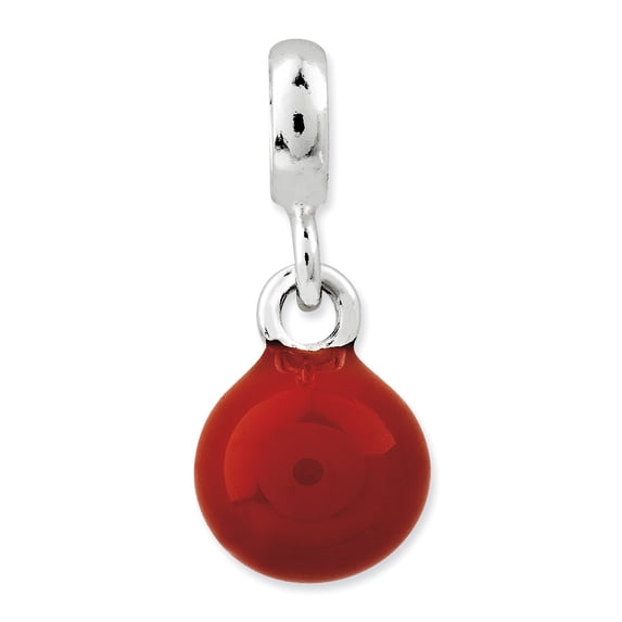 Sterling Silver Red Enameled Bead Enhancer