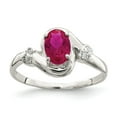 thumbnail image 1 of Sterling Silver Red Oval CZ Ring, 1 of 6