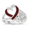 thumbnail image 1 of Sterling Silver Red and White Crystal Two Heart Ring, 1 of 3