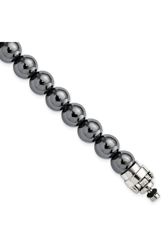Sterling Silver Reflections 10mm Hematite Beaded 8in Bracelet/Bead not included, sold seperately