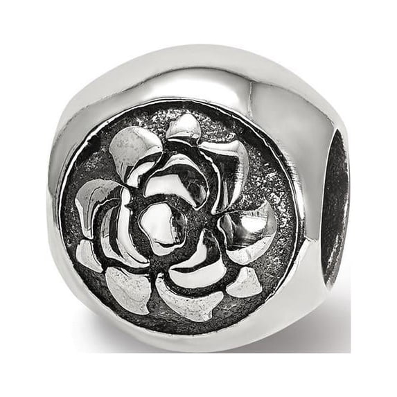 Sterling Silver Reflections Antiqued Lotus Flower Bead