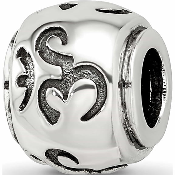 Sterling Silver Reflections Antiqued Om Bead (10.74 X 8.8) Made In India -Jewelry By Sweet Pea