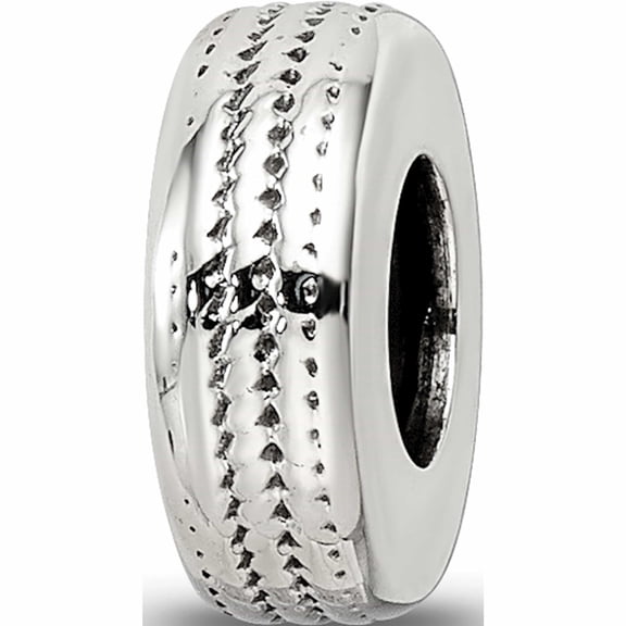 Sterling Silver Reflections Antiqued Textured Gripper Bead (10.5 X 4.2) Made In India -Jewelry By Sweet Pea