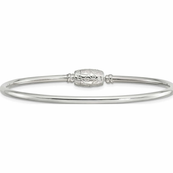 Sterling Silver Reflections Bangle With Clasp Bead Made In China -Jewelry By Sweet Pea