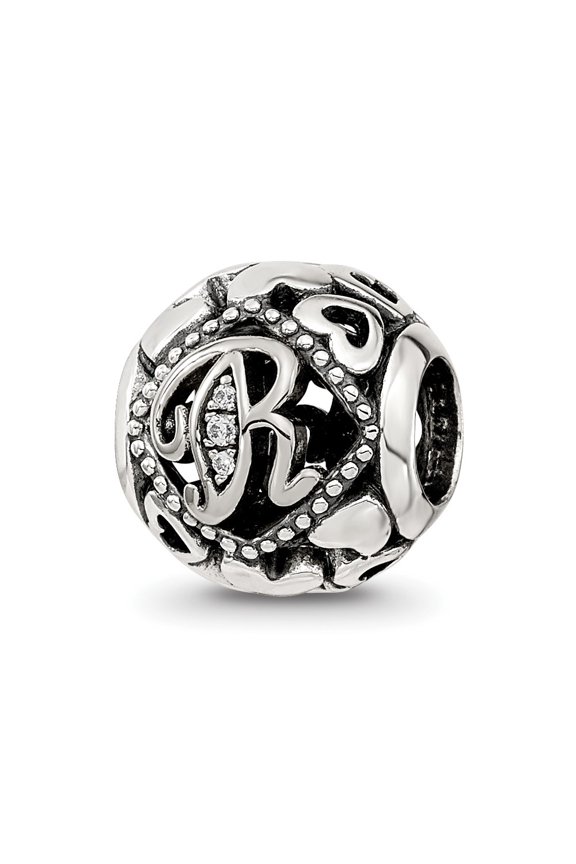 s CZ Letter R Bead