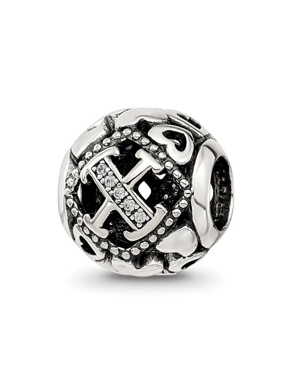 s CZ Letter X Bead
