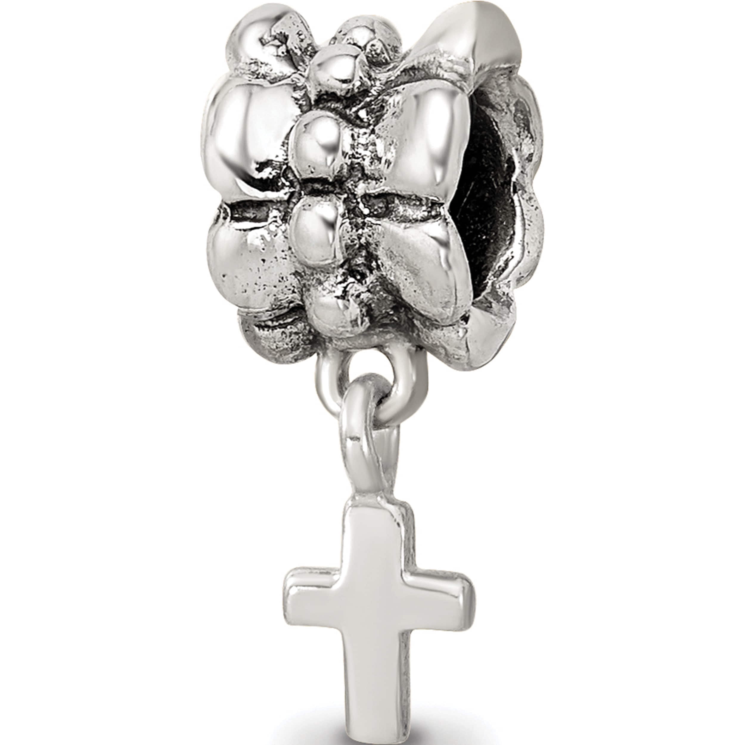 Sterling Silver Reflections Cross Dangle Bead (20 X 6.36) Made In Thailand qrs529