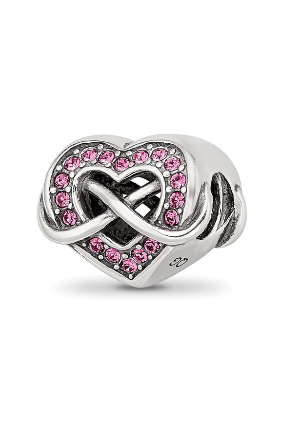 s Crystal Infinity Symbol in Heart Bead