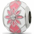 thumbnail image 1 of Sterling Silver Reflections Czs White & Pink Enameled Flowers Bead (11.79 X 9.73) Made In China -Jewelry By Sweet Pea, 1 of 8