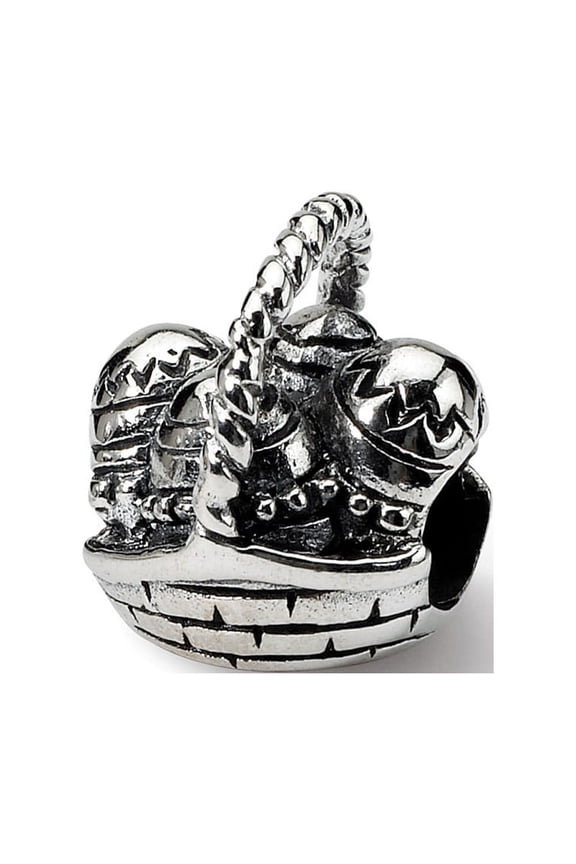Sterling Silver Reflections Easter Basket Bead Charm - Measures 11.82x9.09mm Wide