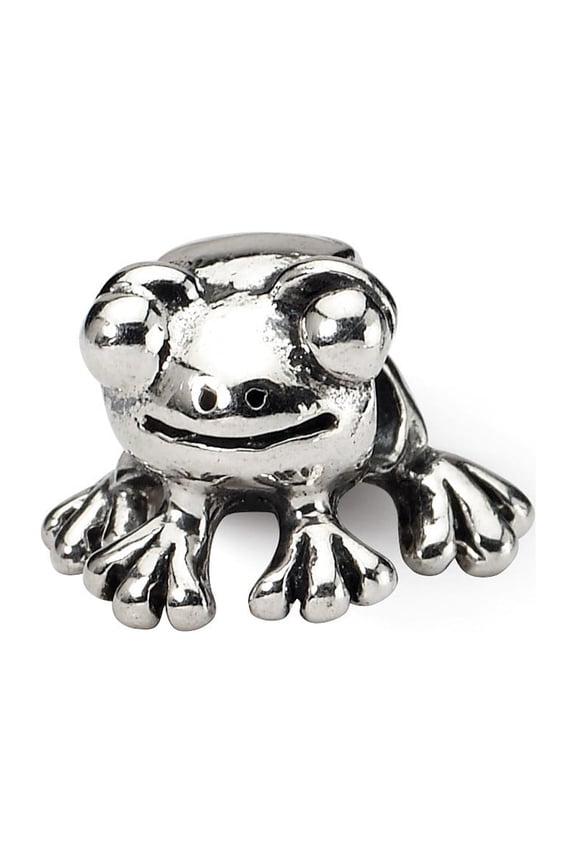 Sterling Silver Reflections Frog Bead Charm - Measures 7.27x11.82mm Wide
