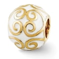 thumbnail image 1 of Sterling Silver Reflections Gold-Flashed and Enameled Bali Bead Charm - Measures 9.09x8.18mm Wide, 1 of 2