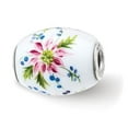thumbnail image 1 of Sterling Silver Reflections Hand Paint Berries & Blossoms Fenton Glass Bead, 1 of 1