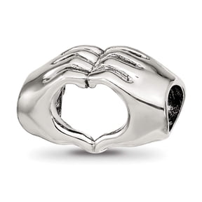 Sterling Silver Reflections Heart Hands Bead