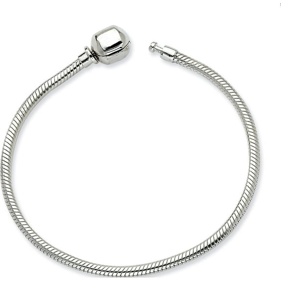 Sterling Silver Reflections Hinged Clasp Bead Bracelet (9 X 3) Made In Thailand qrs985-9
