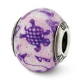thumbnail image 1 of Sterling Silver Reflections Italian Decorative Purple Glass Bead Charm - Measures 12.73x10.91mm Wide, 1 of 2
