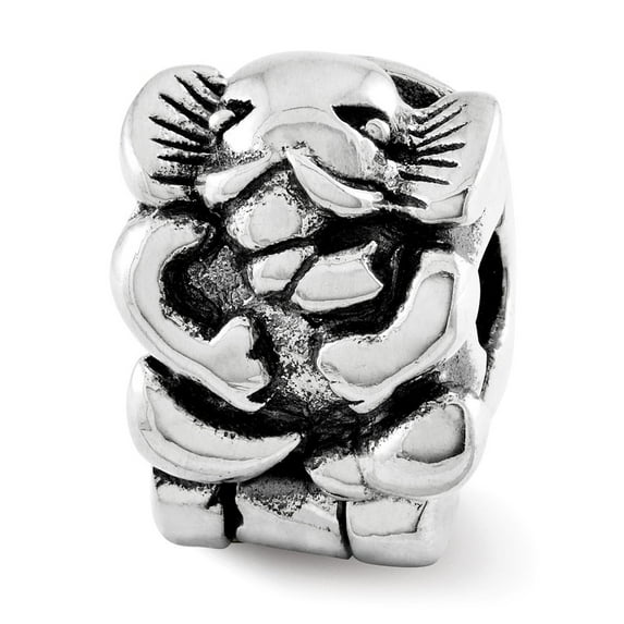 Sterling Silver Reflections Kids Elephant Clip Bead Charm - Measures 8.18x7.27mm Wide